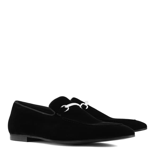 Reiss Black Nelson Suede Loafers