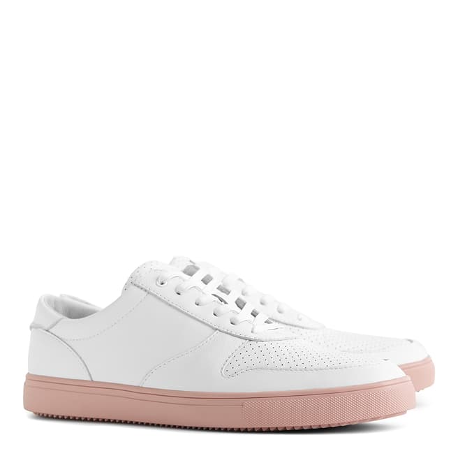 Reiss White Gregory Leather Trainers