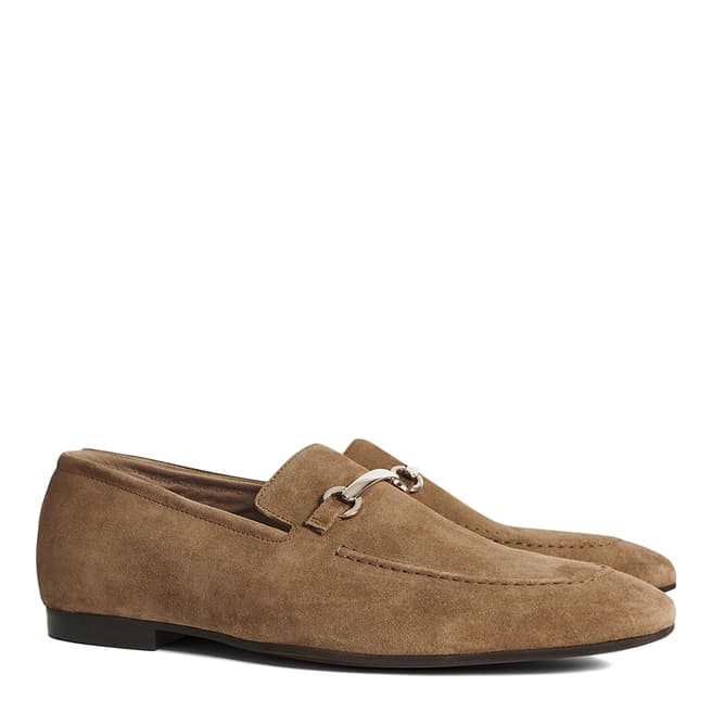 Reiss Tan Nelson Suede Loafers