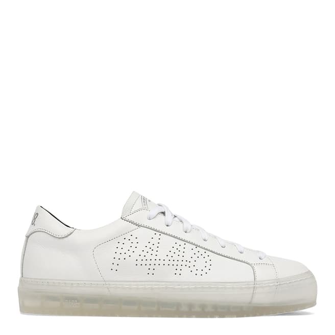 P448 White Glass Leather John Trainers