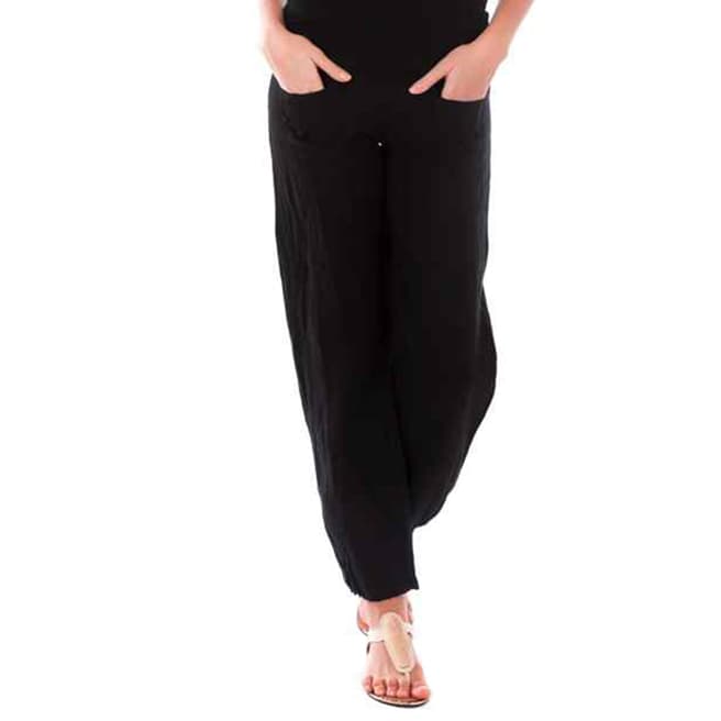 LIN PASSION Long pants, elasticated waist on the rib, 2 decorative pockets at the front, slightly tightened at the bottom of the pants