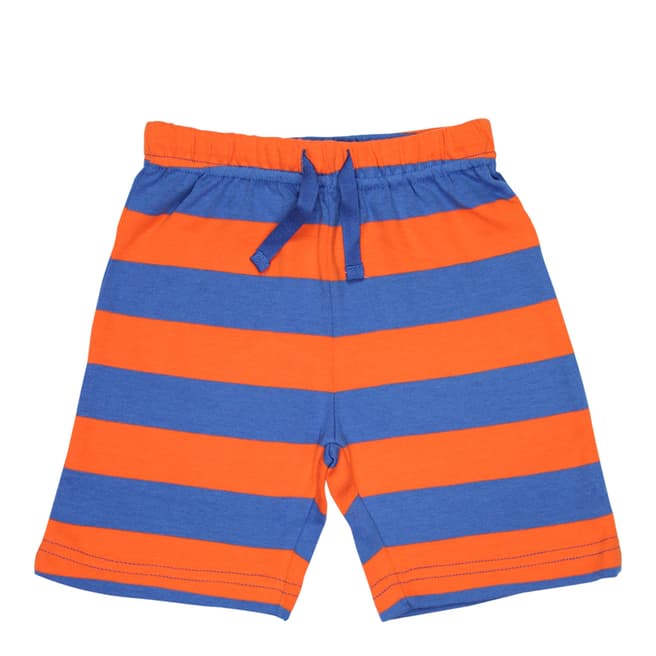 Toby Tiger Orange Organic Orange And Blue Stripe Shorts