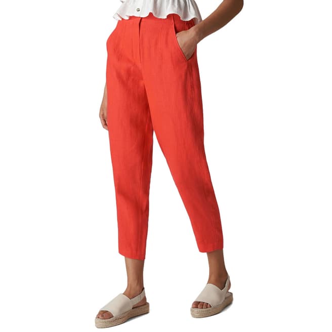 WHISTLES Red Barrel Linen Trousers