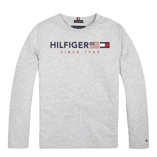 Tommy Hilfiger Boy's Grey Flags Graphic Tee