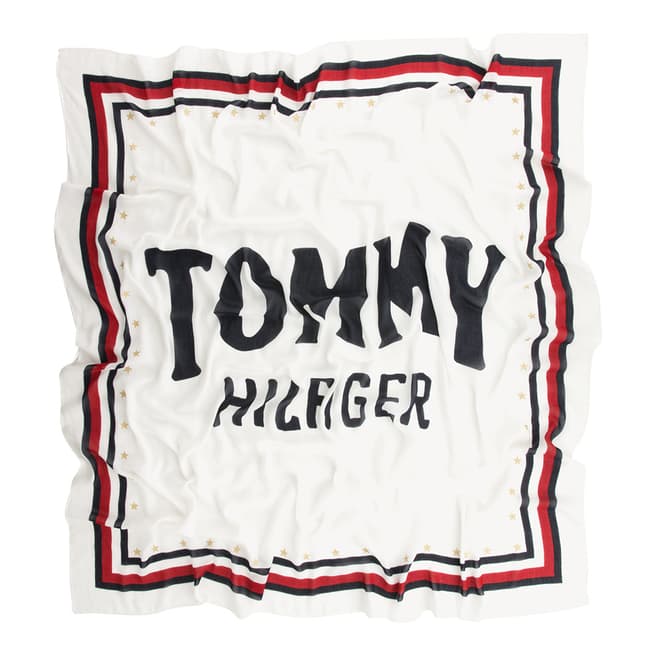 Tommy Hilfiger Bright White Bold Tommy Square Scarf