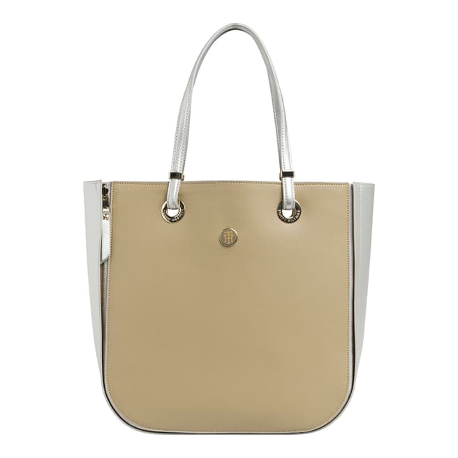 Tommy Hilfiger Silver Metallic & Warm Sand MY TOMMY TOTE