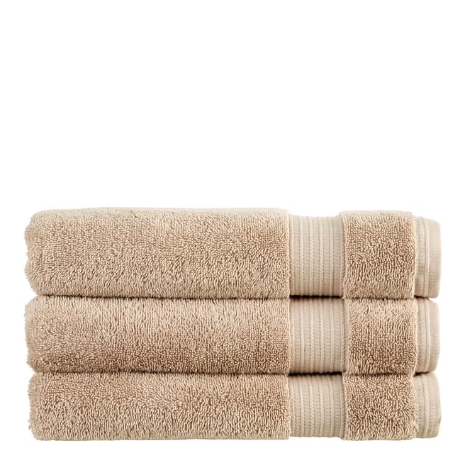 Christy Sanctuary Pair of Hand Towels, Pebble 