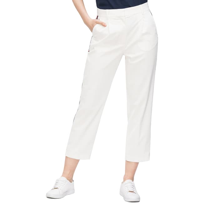 Tommy Hilfiger White Petra Tapered Stretch Trousers