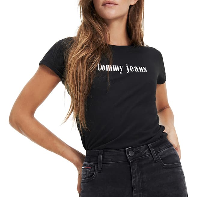 Tommy Hilfiger Black Logo Classic Cotton Blend T-Shirt