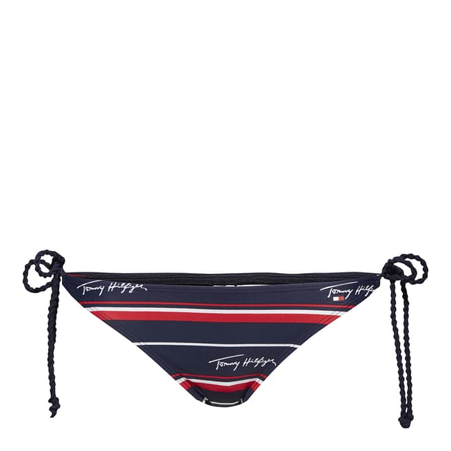 Tommy Hilfiger Navy Blazer Logo String Side Tie Bikini Bottom