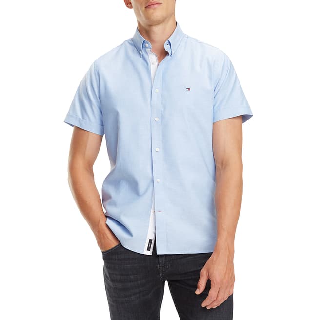 Tommy Hilfiger Light Blue Short Sleeve Oxford Shirt