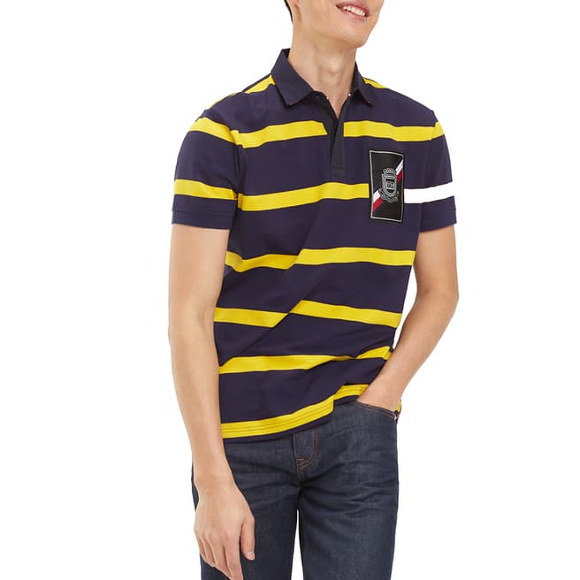 Tommy Hilfiger Navy Striped Regular Polo Shirt