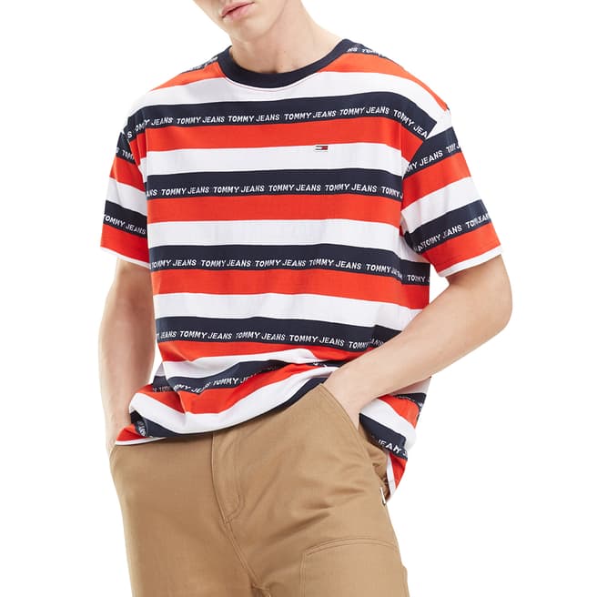 Tommy Hilfiger Red Multi Branded Stripe T-Shirt