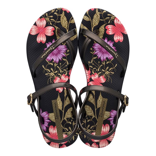 Ipanema Black Bloom 21 Fashion Sandals