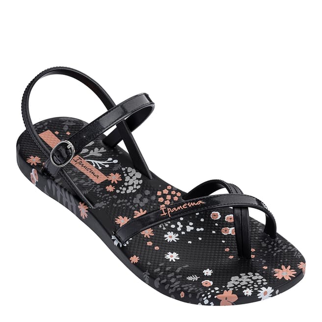 Ipanema Black Flower Fashion 21 Sandals
