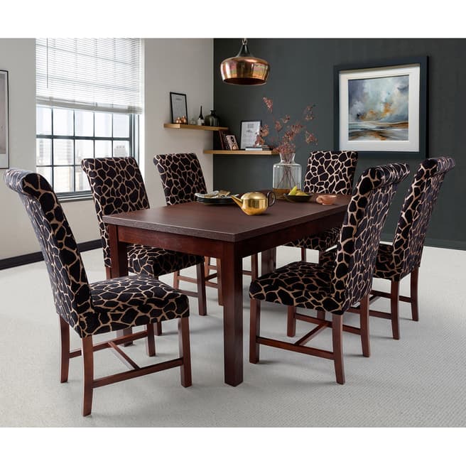The Great Chair Company Set of 6 Ross Kenya Bronze Dining Chairs & Large Dining Table