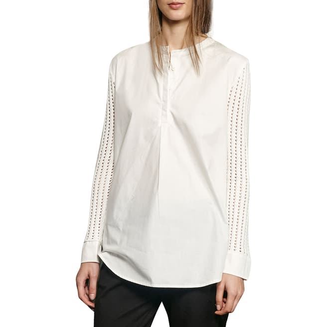 French Connection White Crotchet Shirt