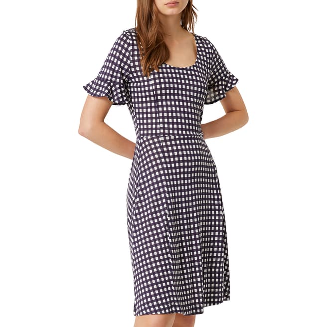French Connection White/Blue Gingham Meadow Dress