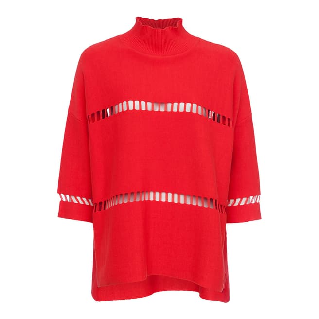 French Connection Red Milano Mozart Laddered Jumper