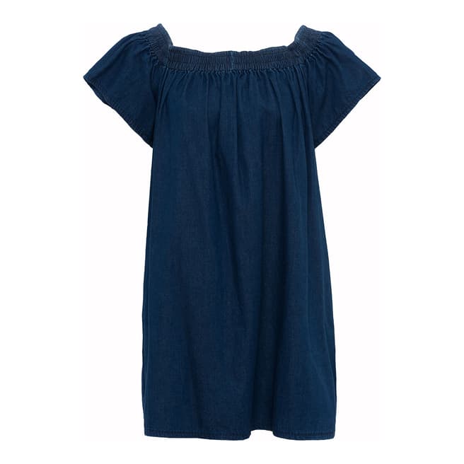 French Connection Blue Stayton Ruffle Dress