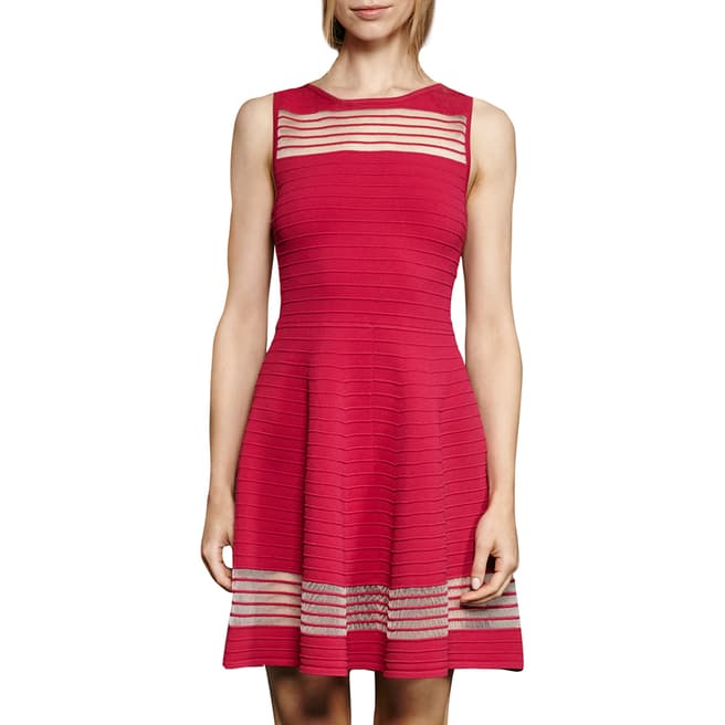 French Connection Red Tobey Crepe Skater Dress