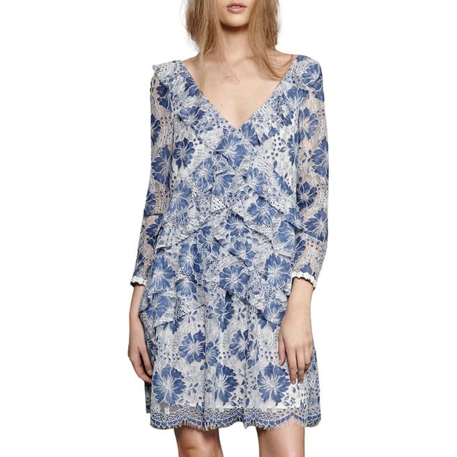 French Connection Blue Antonia Lace Dress