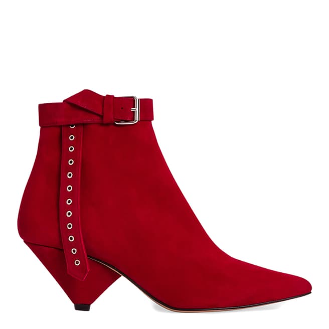 IRO Red Suede Linac Ankle Boot