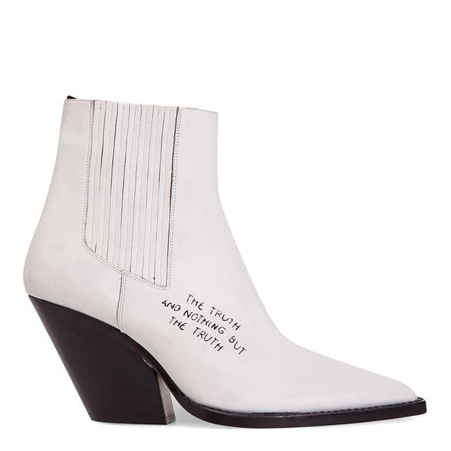 IRO White Leather The Truth Ankle Boot
