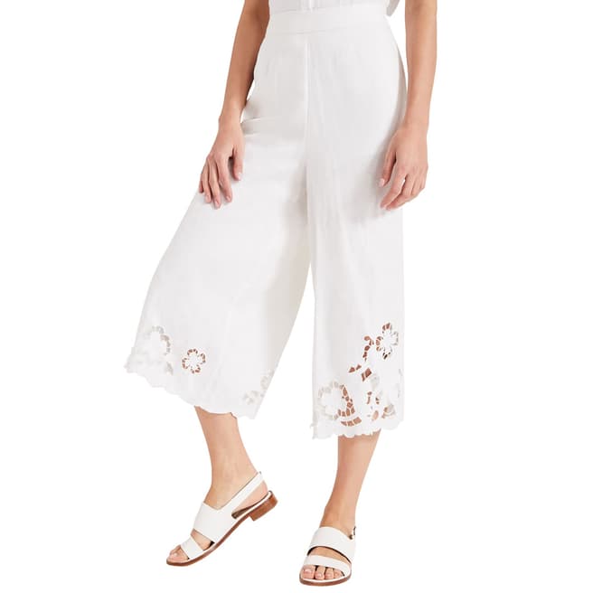 Phase Eight Ivory Cemile Linen Trousers