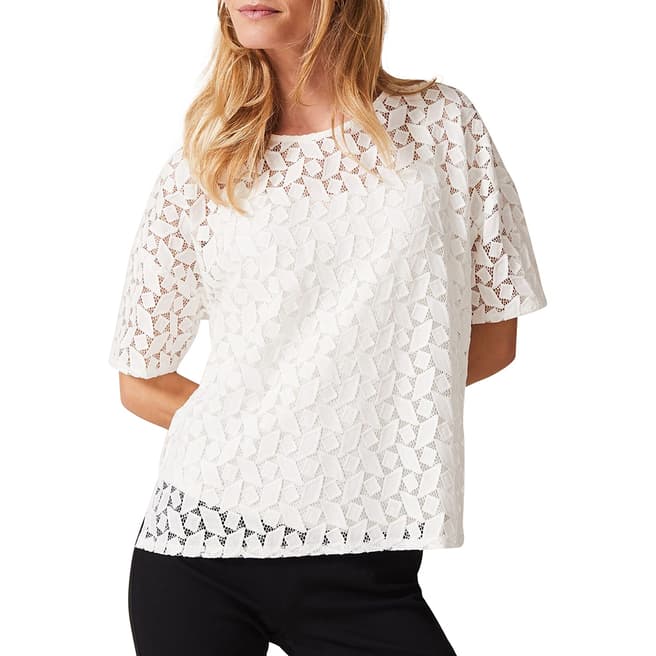 Phase Eight Ivory Rio Geo Lace Top
