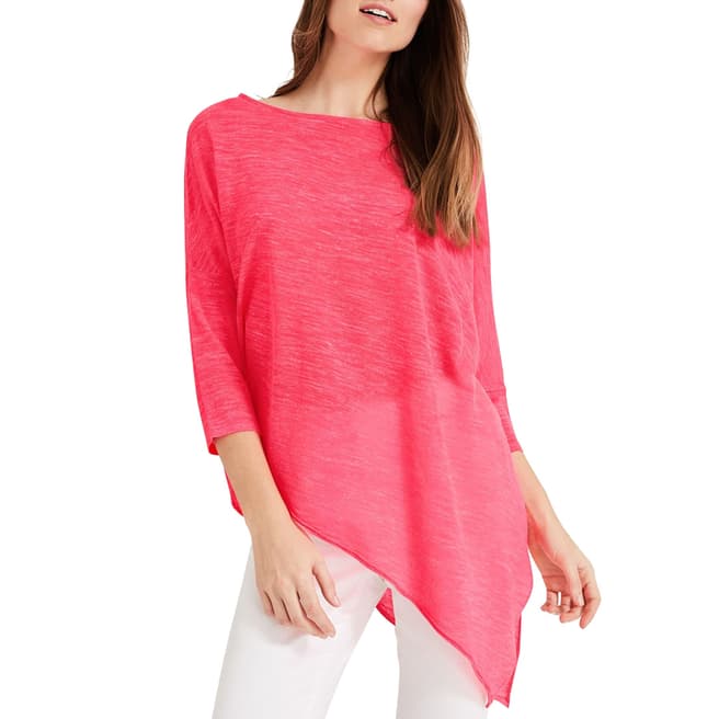 Phase Eight Pink Pearla Fluro Linen Knit Top