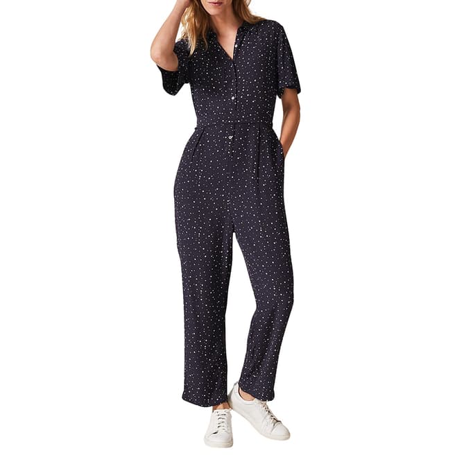Phase Eight Navy Ditsy Print Laila Jumpsuit