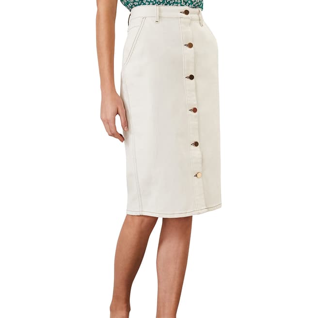 Phase Eight White Ellama Denim Skirt