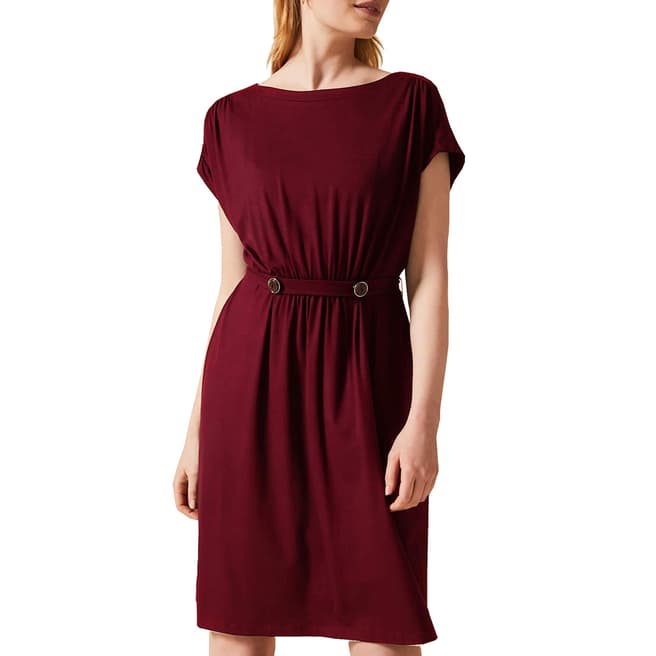 Phase Eight Burgundy Fawn Button Dress