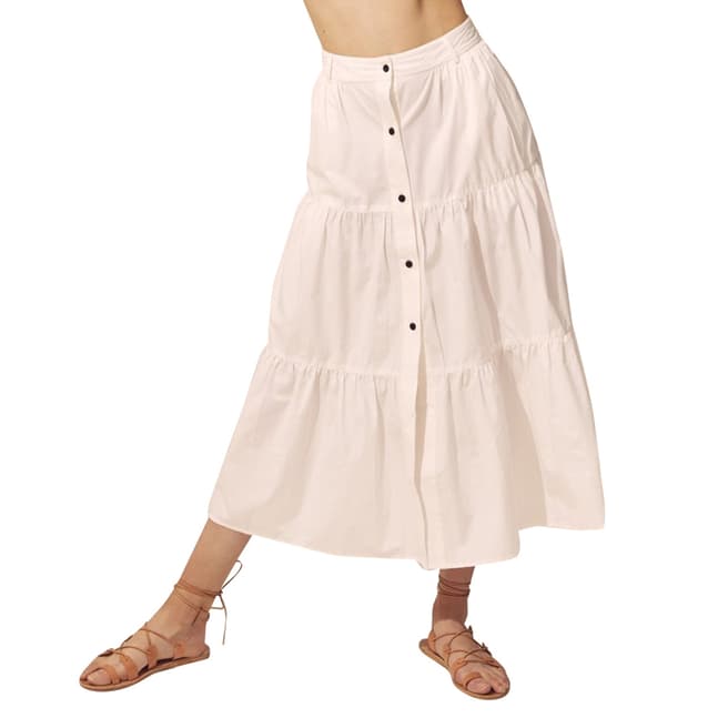 Solid & Striped Cream Poplin Long Skirt
