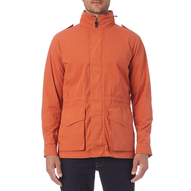 Hackett London Orange Lightweight Cotton Stretch Field Jacket