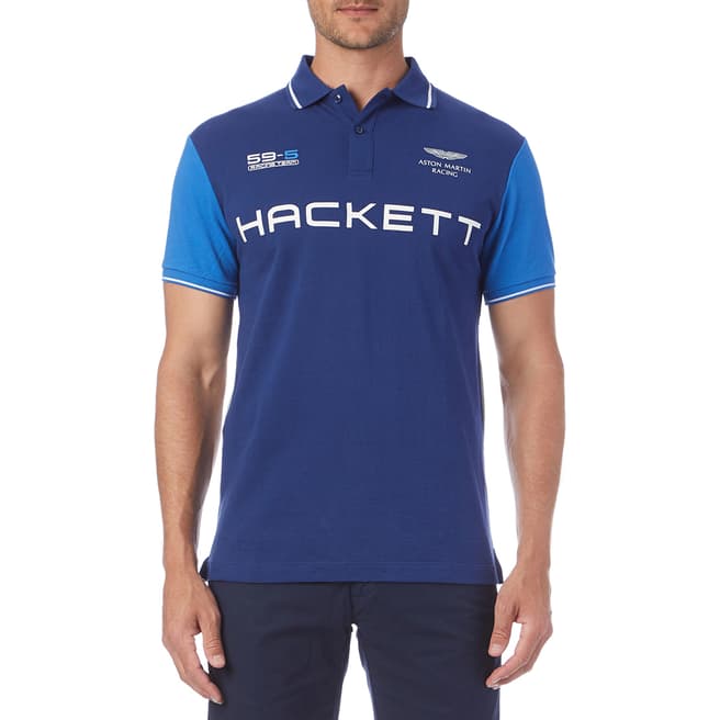 Hackett London Navy/Blue AMR Wings Polo Shirt