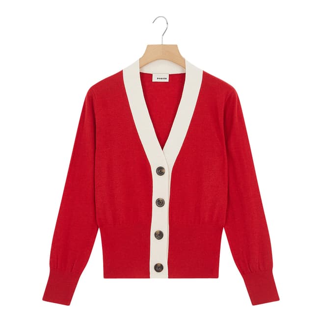 Rodier Red Wool Blend Cardigan