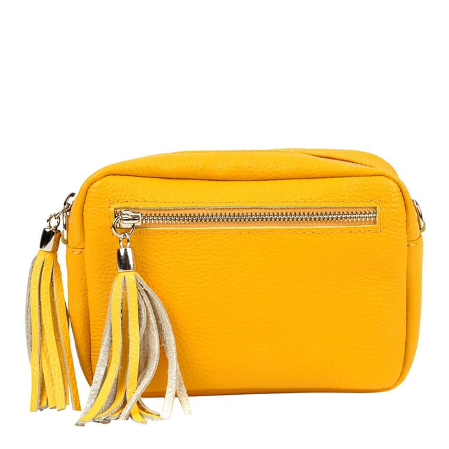 Isabella Rhea Yellow Leather Crossbody Bag