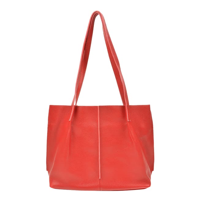 Anna Luchini Red Leather Shoulder Bag