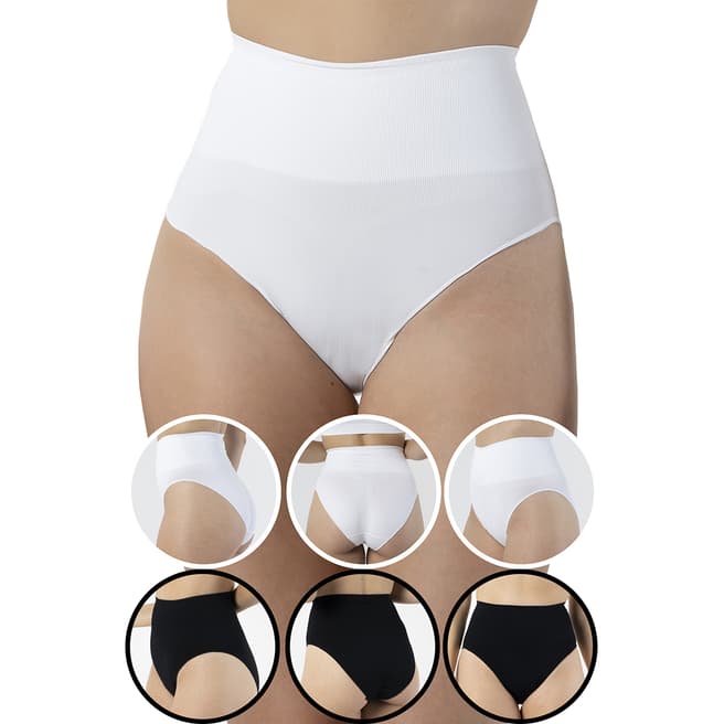 Formeasy 6 Pack 3 White 3 Black Seamless Shaping Brief