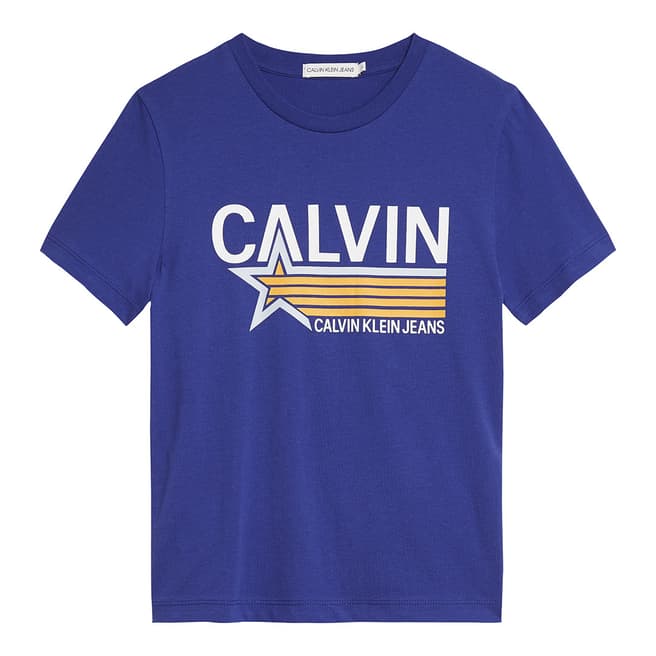 Calvin Klein Boy's Mazarine Blue Calvin Star Print Tee