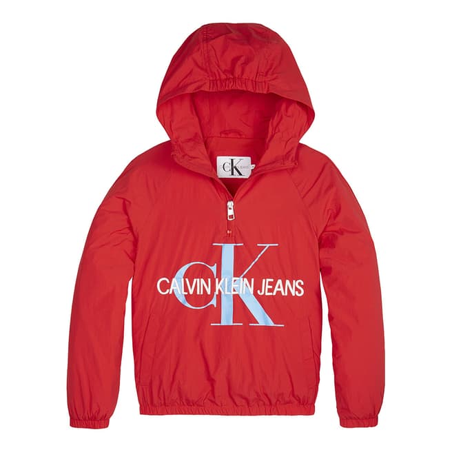 Calvin Klein Girl's Racing Red Packable Anorak with Bumbag