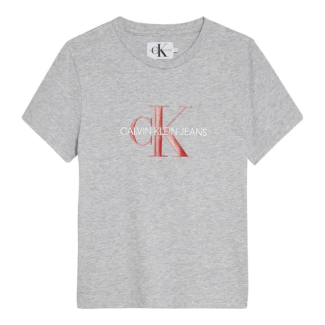 Calvin Klein Boy's Grey Monogram Logo Tee