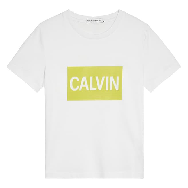 Calvin Klein Boy's White Calvin Logo Tee