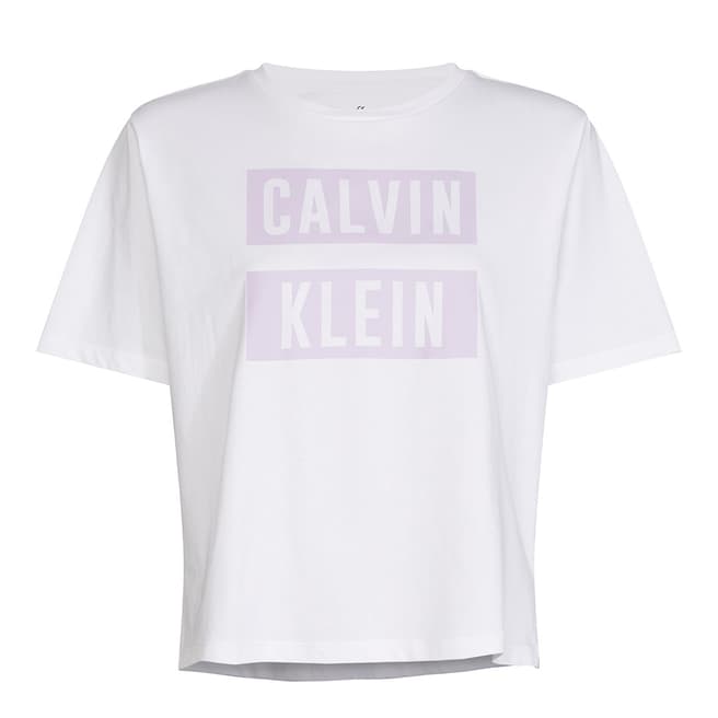 Calvin Klein White/Lilac Relaxed Logo Tee