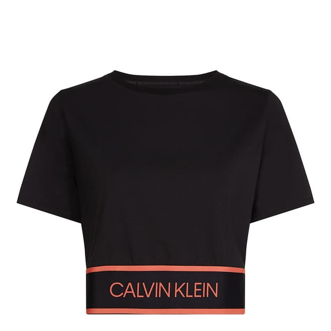 Calvin Klein Black/Coral Crop Tee