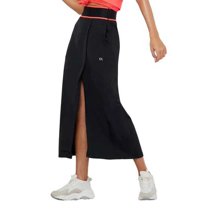 Calvin Klein Black/Coral Midi Skirt