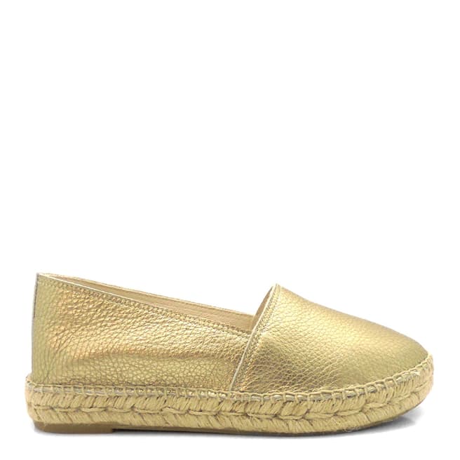 Paseart Gold Leather Espadrilles