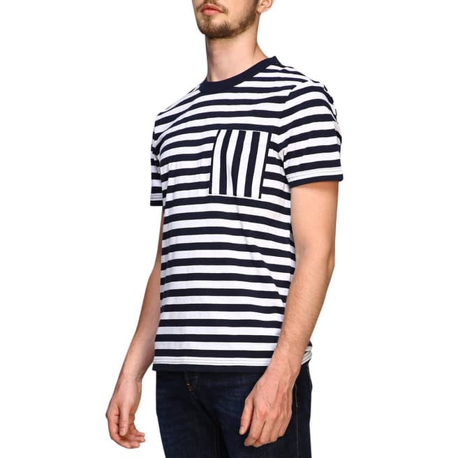 Calvin Klein Navy Stripe Pocket T-Shirt